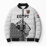 Custom World Football 2026 Egypt Bomber Puffer Jacket Pharaohs Hieroglyphs Pride White Version