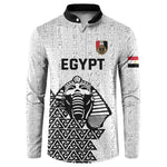 Custom World Football 2026 Egypt Button Sweatshirt Pharaohs Hieroglyphs Pride White Version