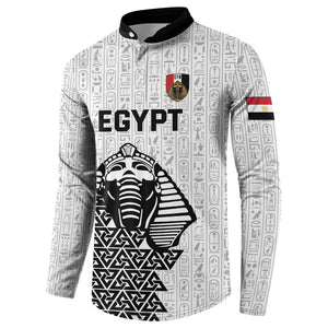 Custom World Football 2026 Egypt Button Sweatshirt Pharaohs Hieroglyphs Pride White Version