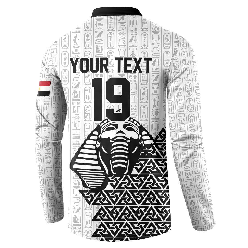 Custom World Football 2026 Egypt Button Sweatshirt Pharaohs Hieroglyphs Pride White Version