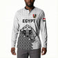 Custom World Football 2026 Egypt Button Sweatshirt Pharaohs Hieroglyphs Pride White Version