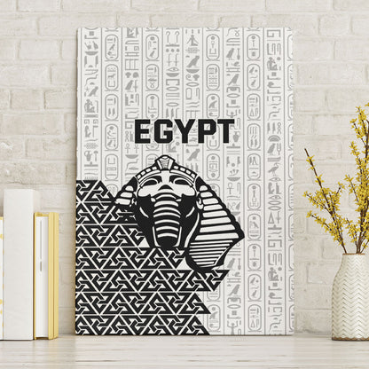 World Football 2026 Egypt Canvas Wall Art Pharaohs Hieroglyphs Pride White Version