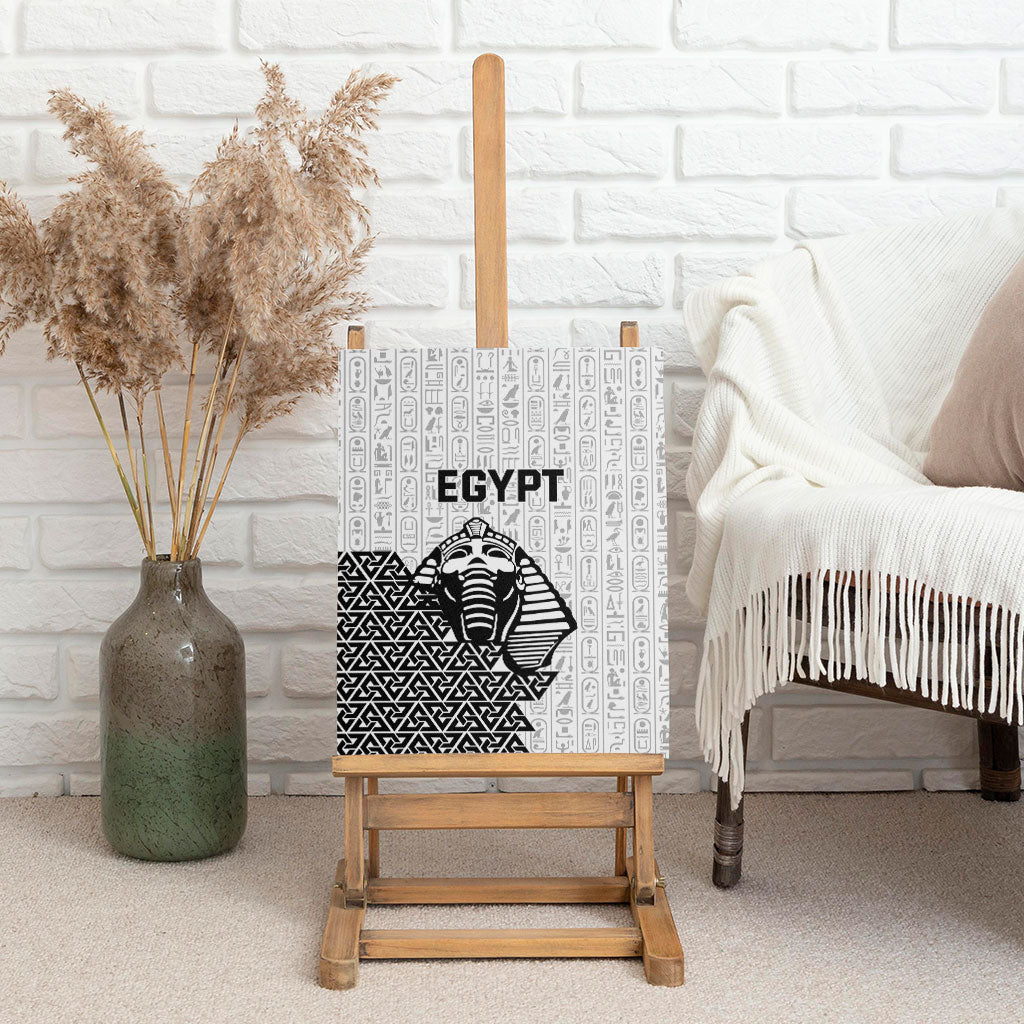 World Football 2026 Egypt Canvas Wall Art Pharaohs Hieroglyphs Pride White Version