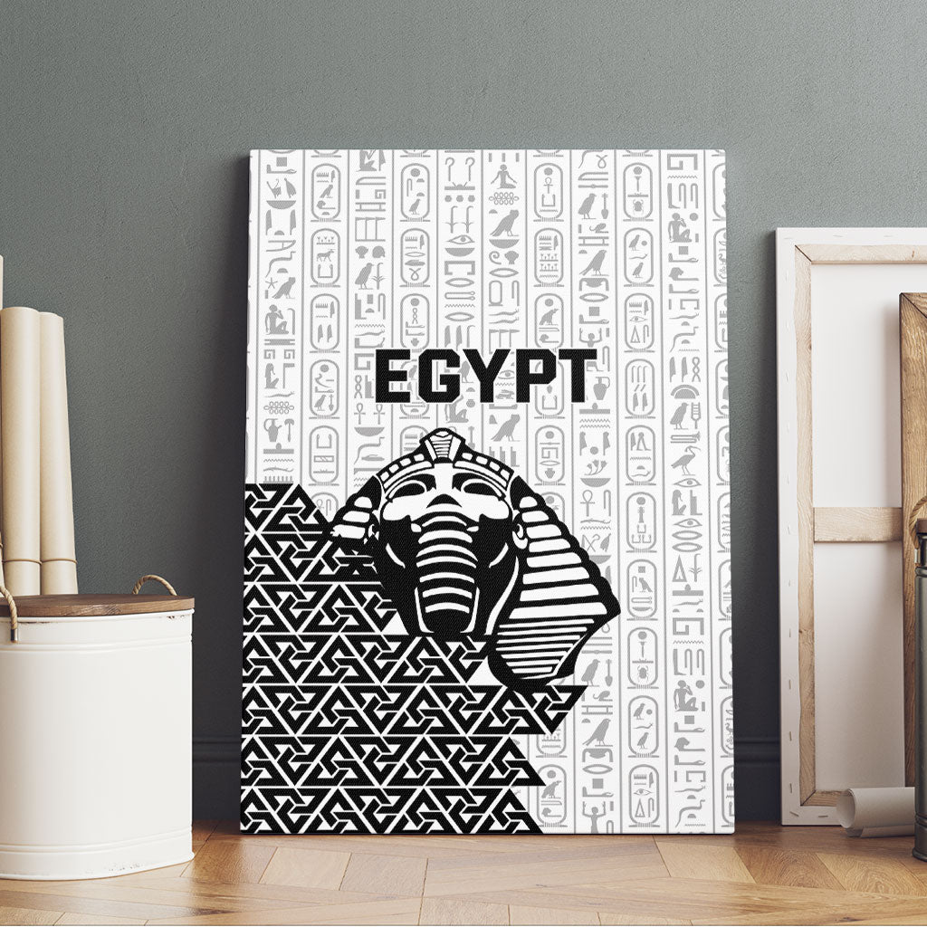 World Football 2026 Egypt Canvas Wall Art Pharaohs Hieroglyphs Pride White Version