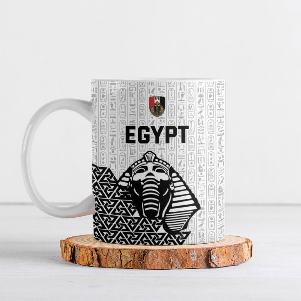 Custom World Football 2026 Egypt Ceramic Mug Pharaohs Hieroglyphs Pride White Version