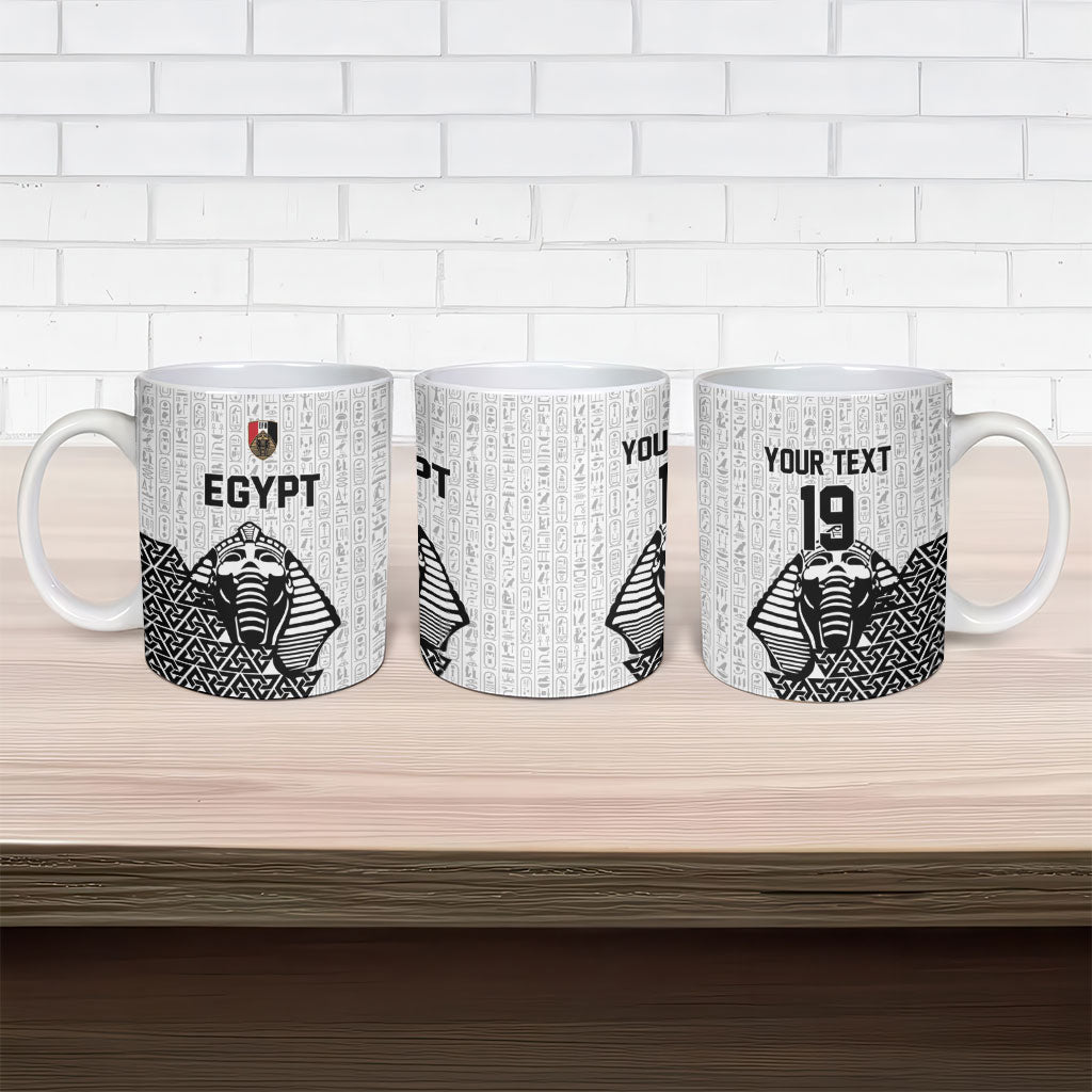 Custom World Football 2026 Egypt Ceramic Mug Pharaohs Hieroglyphs Pride White Version