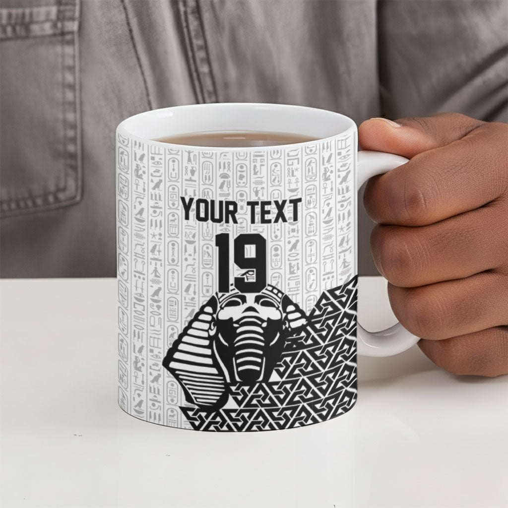 Custom World Football 2026 Egypt Ceramic Mug Pharaohs Hieroglyphs Pride White Version