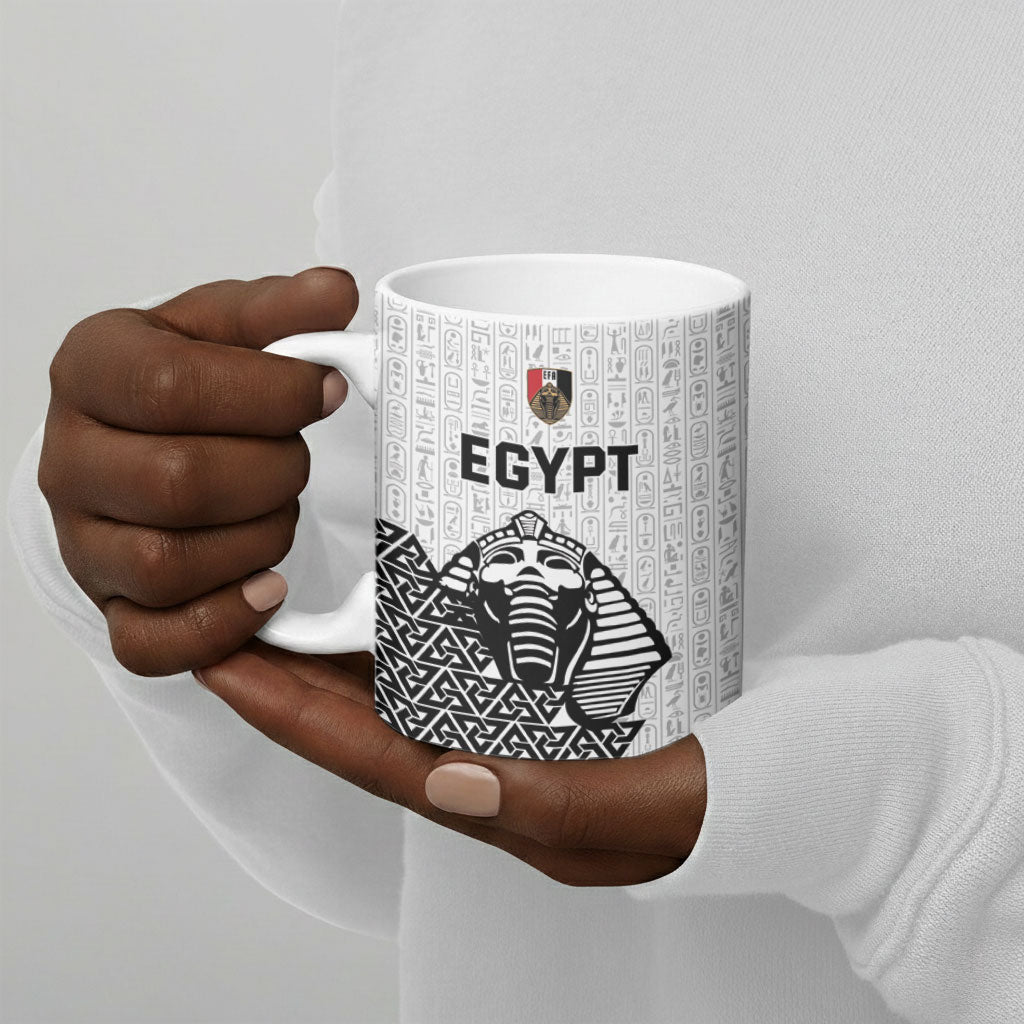 Custom World Football 2026 Egypt Ceramic Mug Pharaohs Hieroglyphs Pride White Version