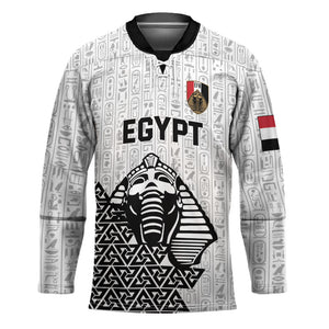Custom World Football 2026 Egypt Hockey Jersey Pharaohs Hieroglyphs Pride White Version