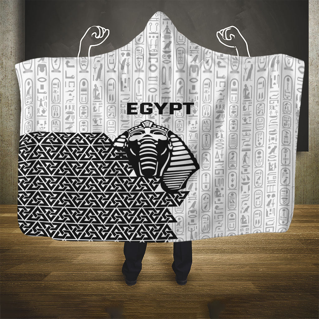 World Football 2026 Egypt Hooded Blanket Pharaohs Hieroglyphs Pride White Version
