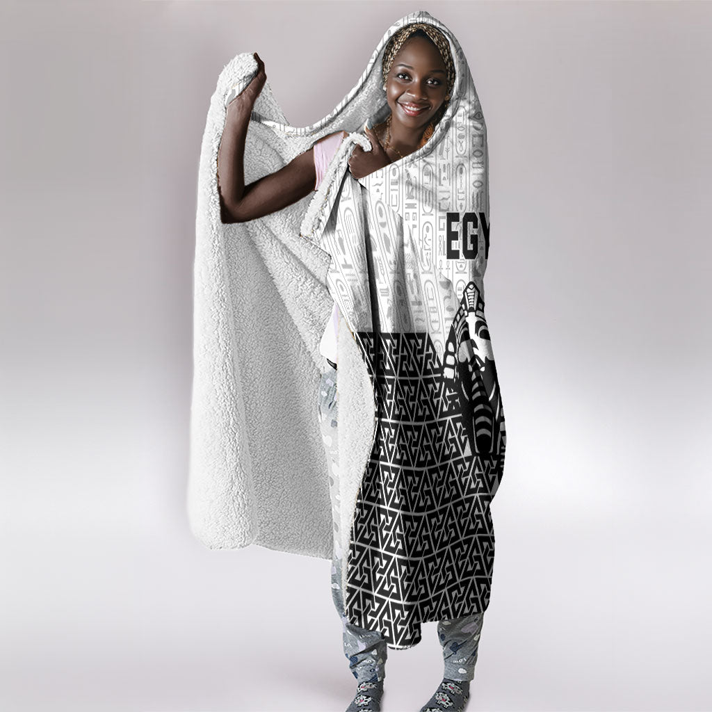 World Football 2026 Egypt Hooded Blanket Pharaohs Hieroglyphs Pride White Version