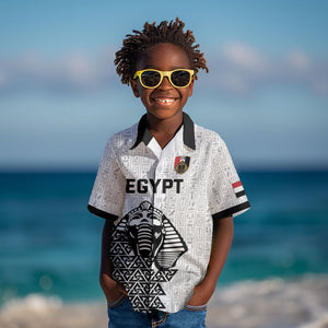 Custom World Football 2026 Egypt Kid Hawaiian Shirt Pharaohs Hieroglyphs Pride White Version