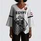 Custom World Football 2026 Egypt Kimono Sleeve Blouse Pharaohs Hieroglyphs Pride White Version