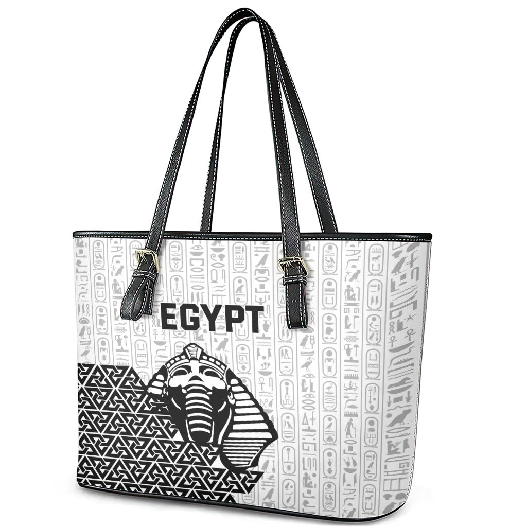 World Football 2026 Egypt Leather Tote Bag Pharaohs Hieroglyphs Pride White Version
