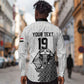 Custom World Football 2026 Egypt Long Sleeve Button Shirt Pharaohs Hieroglyphs Pride White Version