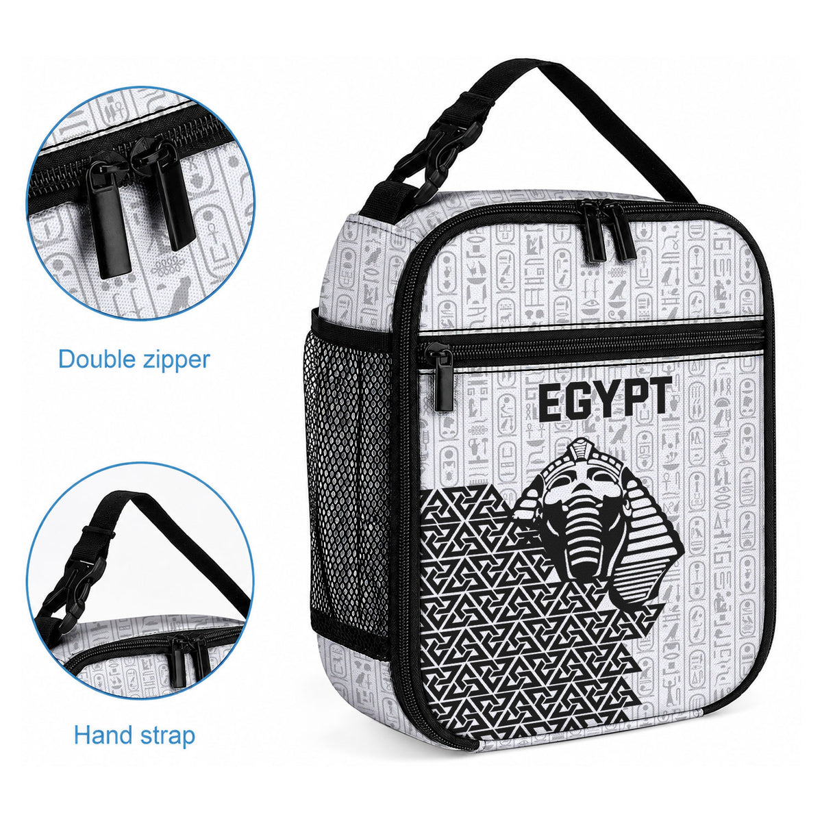 World Football 2026 Egypt Lunch Bag Pharaohs Hieroglyphs Pride White Version
