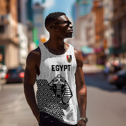 Custom World Football 2026 Egypt Men Tank Top Pharaohs Hieroglyphs Pride White Version