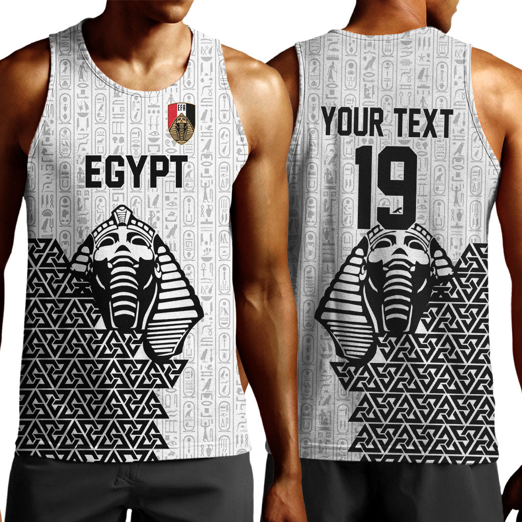 Custom World Football 2026 Egypt Men Tank Top Pharaohs Hieroglyphs Pride White Version