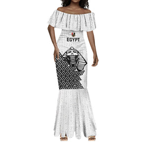 Custom World Football 2026 Egypt Mermaid Dress Pharaohs Hieroglyphs Pride White Version