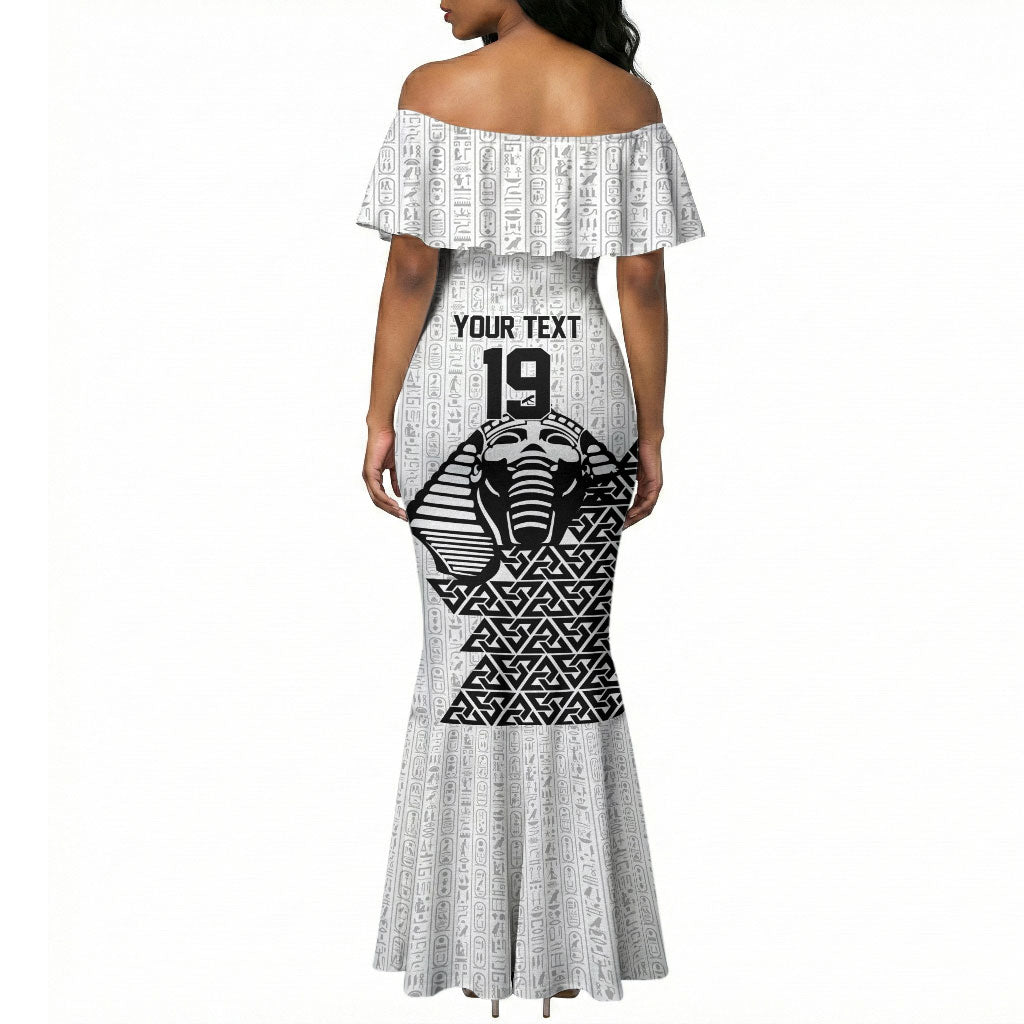 Custom World Football 2026 Egypt Mermaid Dress Pharaohs Hieroglyphs Pride White Version