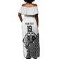 Custom World Football 2026 Egypt Off Shoulder Maxi Dress Pharaohs Hieroglyphs Pride White Version