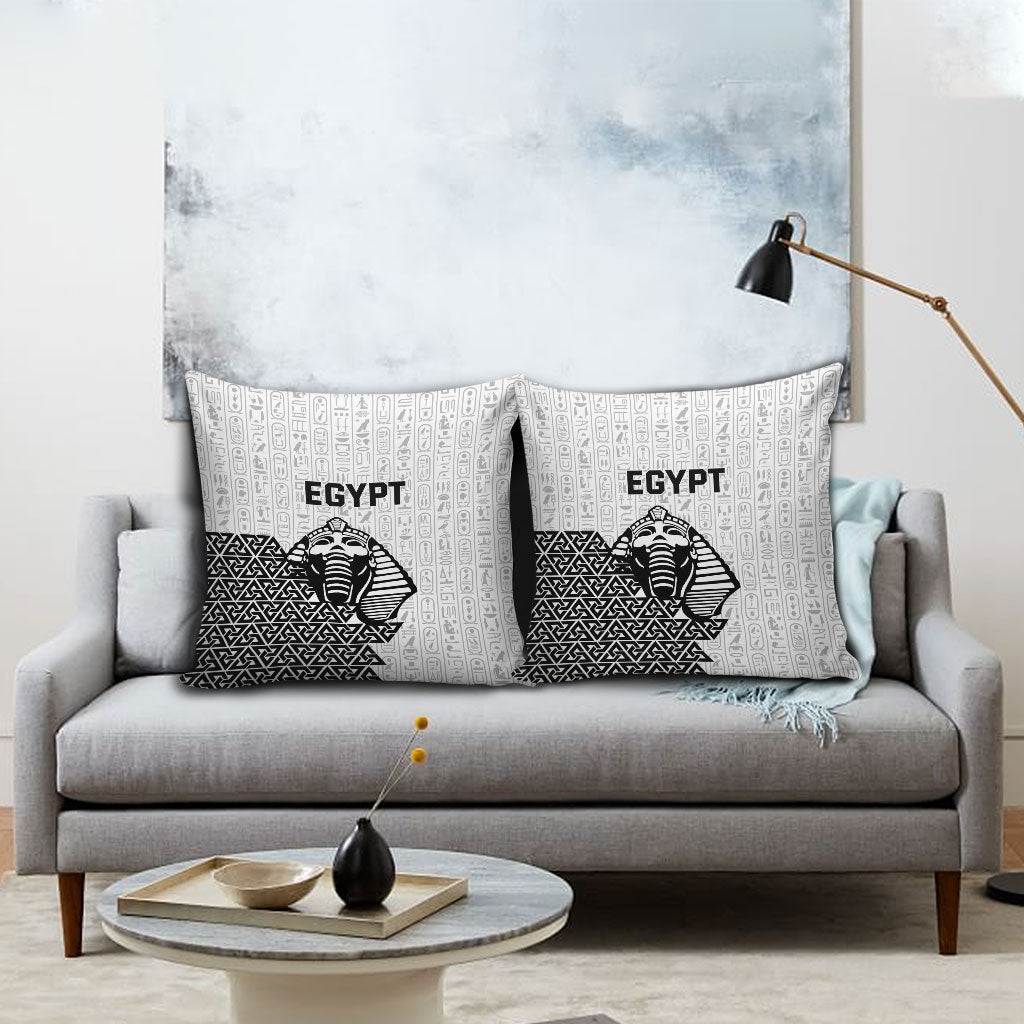 World Football 2026 Egypt Pillow Cover Pharaohs Hieroglyphs Pride White Version