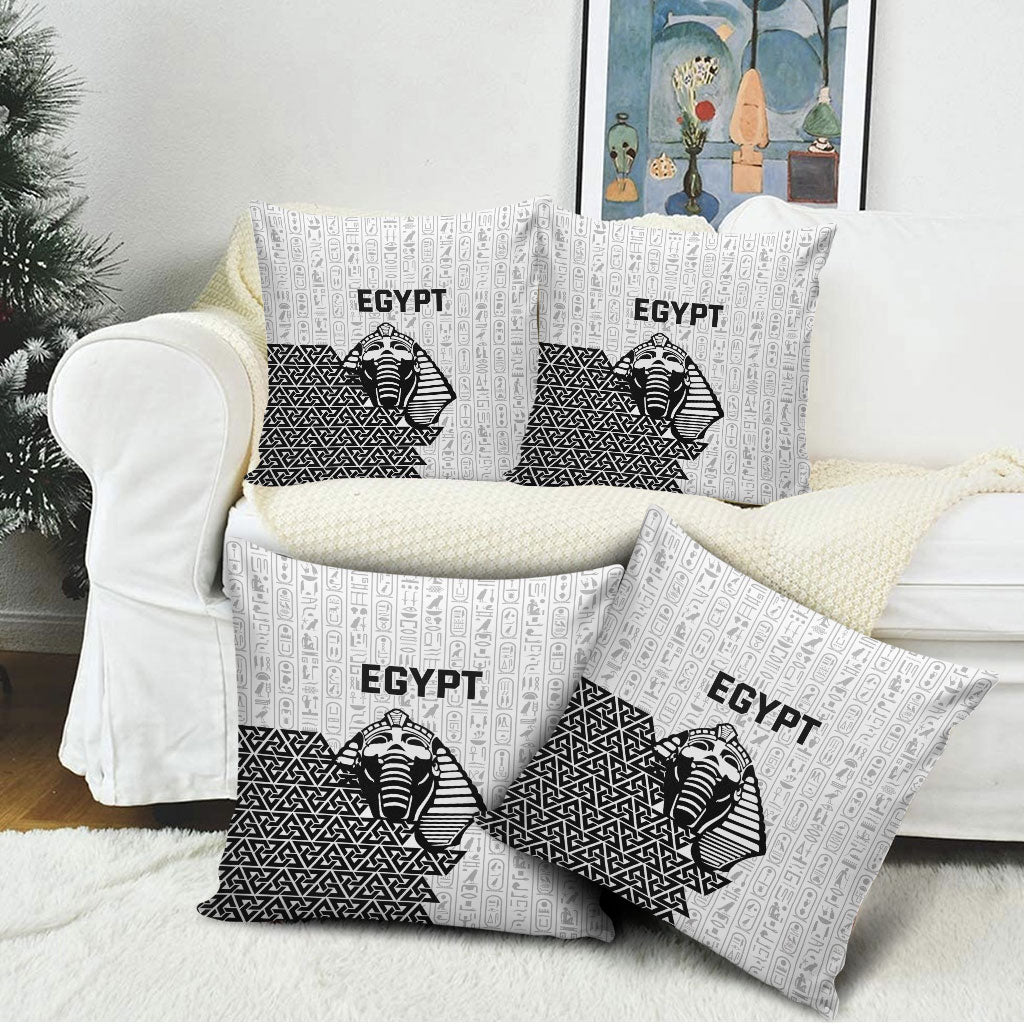 World Football 2026 Egypt Pillow Cover Pharaohs Hieroglyphs Pride White Version