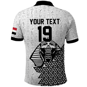 Custom World Football 2026 Egypt Polo Shirt Pharaohs Hieroglyphs Pride White Version
