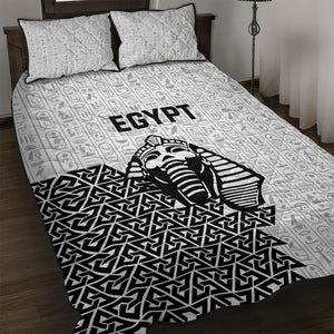 World Football 2026 Egypt Quilt Bed Set Pharaohs Hieroglyphs Pride White Version