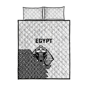 World Football 2026 Egypt Quilt Bed Set Pharaohs Hieroglyphs Pride White Version