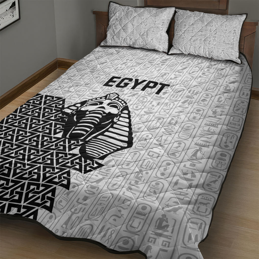 World Football 2026 Egypt Quilt Bed Set Pharaohs Hieroglyphs Pride White Version