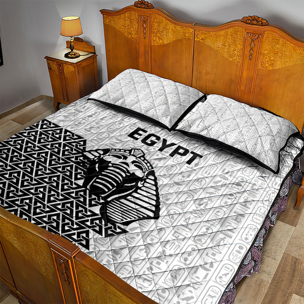 World Football 2026 Egypt Quilt Bed Set Pharaohs Hieroglyphs Pride White Version
