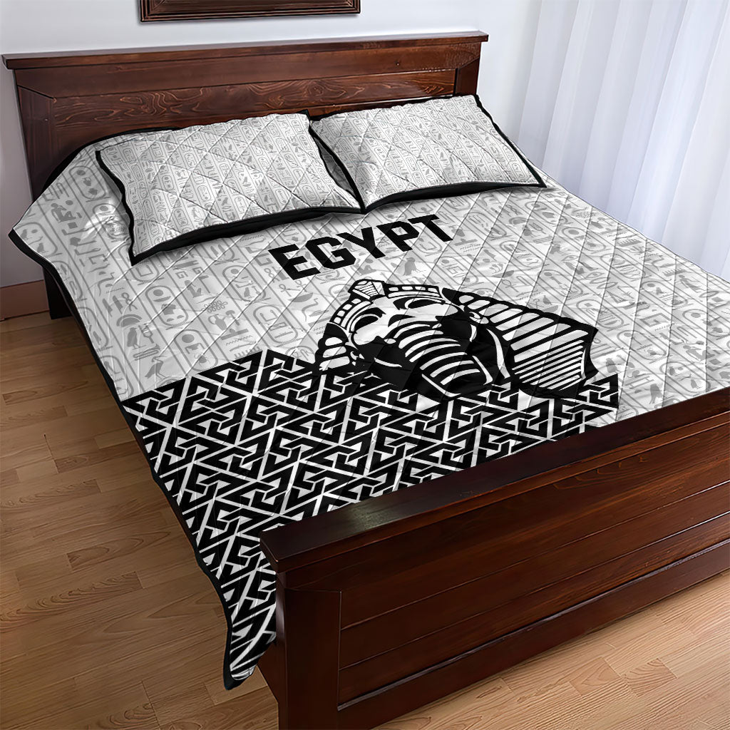World Football 2026 Egypt Quilt Bed Set Pharaohs Hieroglyphs Pride White Version