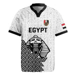 Custom World Football 2026 Egypt Rugby Jersey Pharaohs Hieroglyphs Pride White Version
