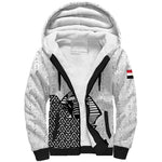 Custom World Football 2026 Egypt Sherpa Hoodie Pharaohs Hieroglyphs Pride White Version