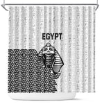 World Football 2026 Egypt Shower Curtain Pharaohs Hieroglyphs Pride White Version