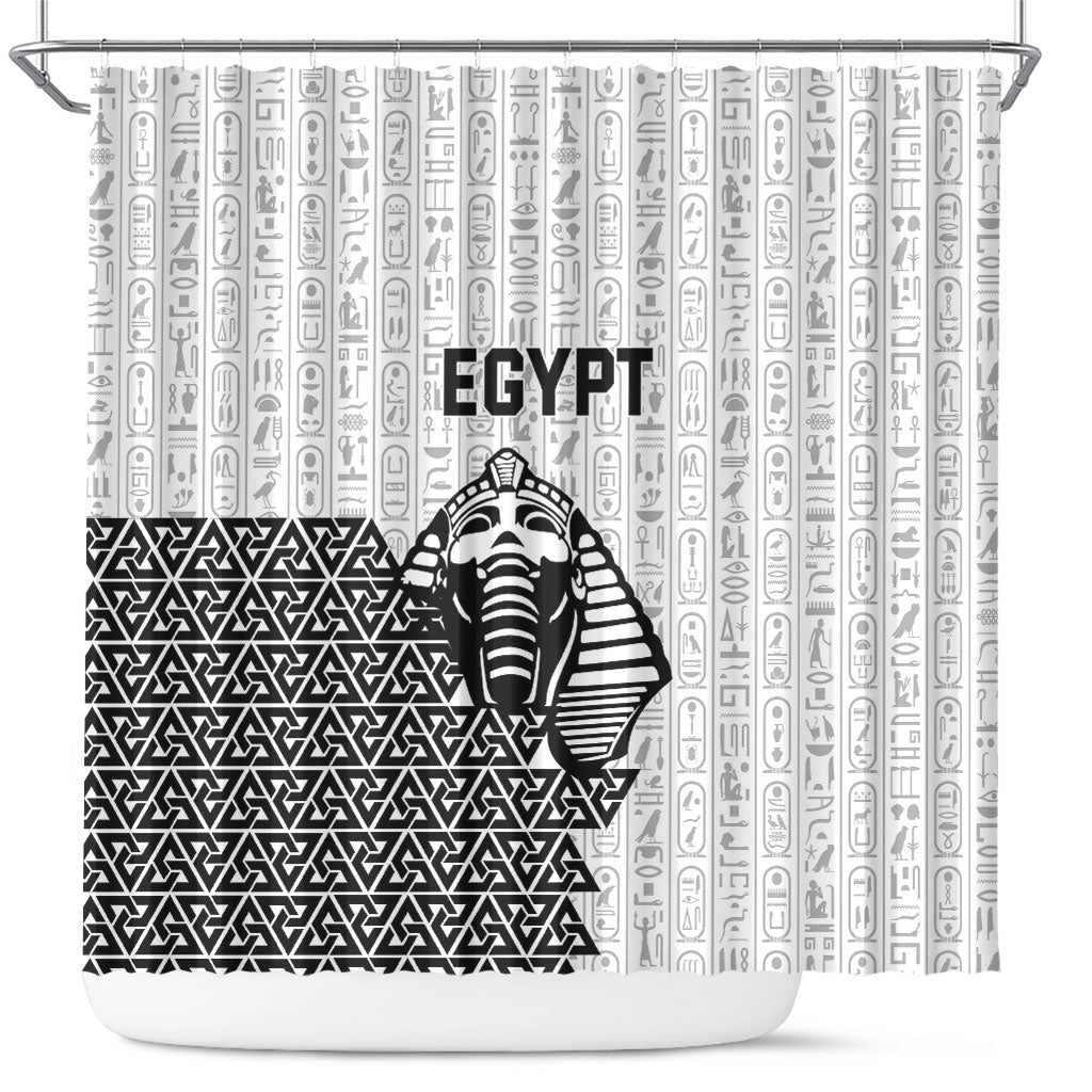 World Football 2026 Egypt Shower Curtain Pharaohs Hieroglyphs Pride White Version
