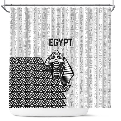 World Football 2026 Egypt Shower Curtain Pharaohs Hieroglyphs Pride White Version