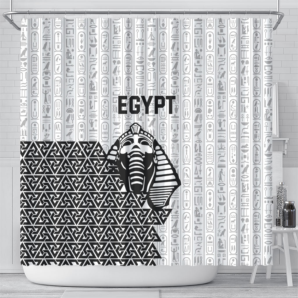 World Football 2026 Egypt Shower Curtain Pharaohs Hieroglyphs Pride White Version