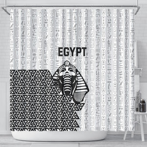 World Football 2026 Egypt Shower Curtain Pharaohs Hieroglyphs Pride White Version
