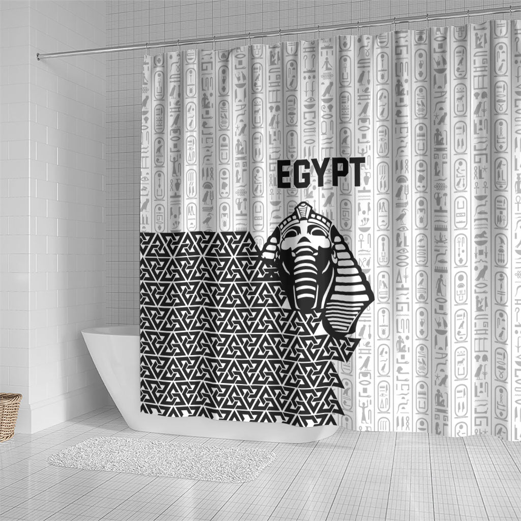 World Football 2026 Egypt Shower Curtain Pharaohs Hieroglyphs Pride White Version