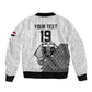 Custom World Football 2026 Egypt Sleeve Zip Bomber Jacket Pharaohs Hieroglyphs Pride White Version