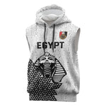 Custom World Football 2026 Egypt Sleeveless Hoodie Pharaohs Hieroglyphs Pride White Version