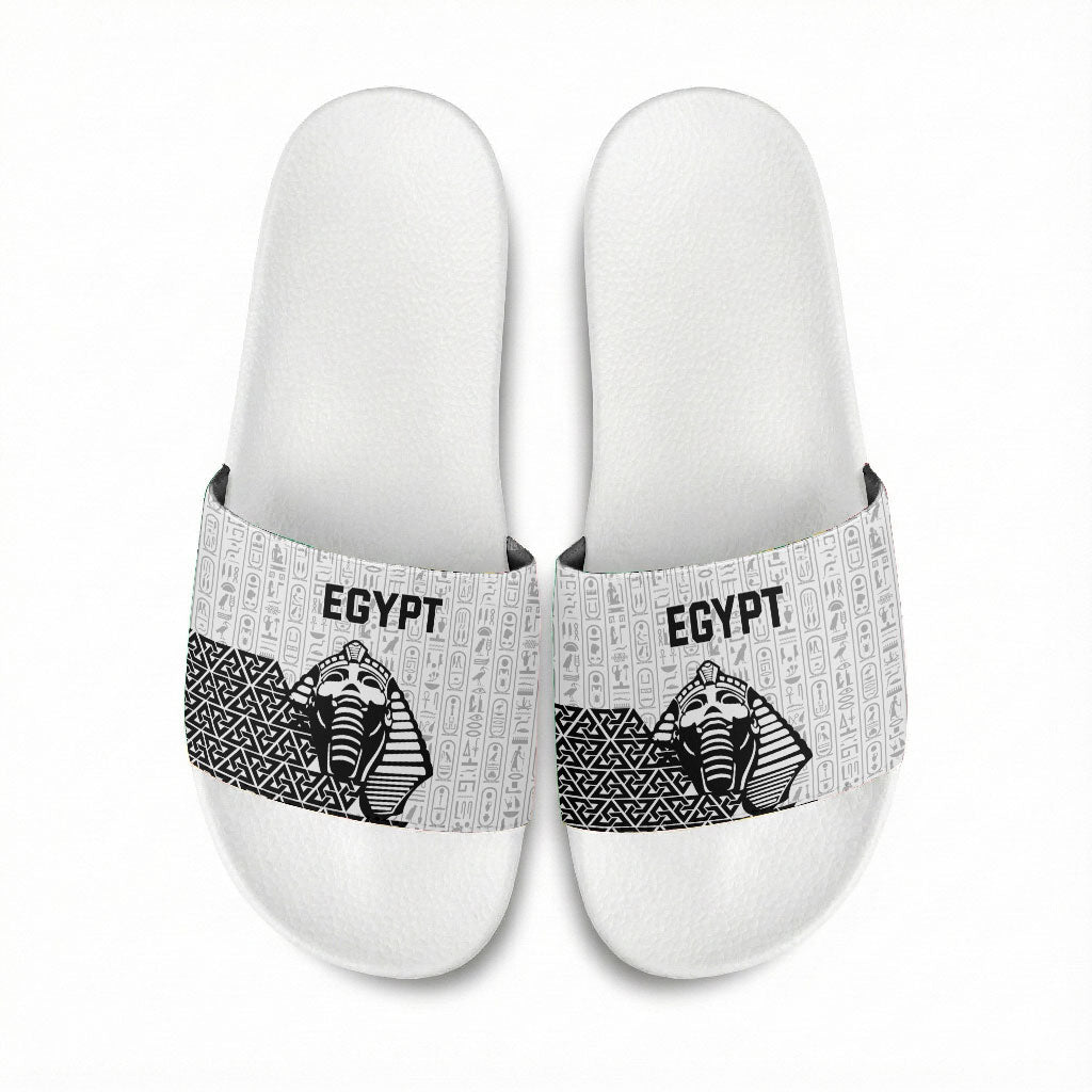 World Football 2026 Egypt Slide Sandals Pharaohs Hieroglyphs Pride White Version
