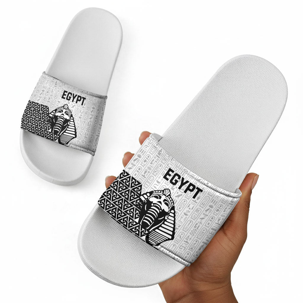 World Football 2026 Egypt Slide Sandals Pharaohs Hieroglyphs Pride White Version