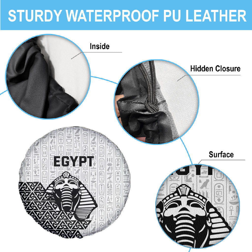 World Football 2026 Egypt Spare Tire Cover Pharaohs Hieroglyphs Pride White Version