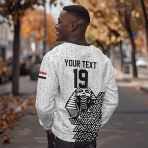 Custom World Football 2026 Egypt Sweatshirt Pharaohs Hieroglyphs Pride White Version