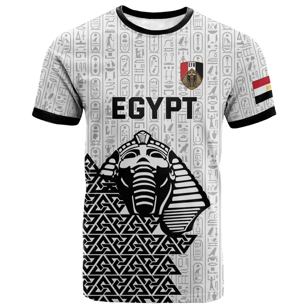Custom World Football 2026 Egypt T shirt Pharaohs Hieroglyphs Pride White Version