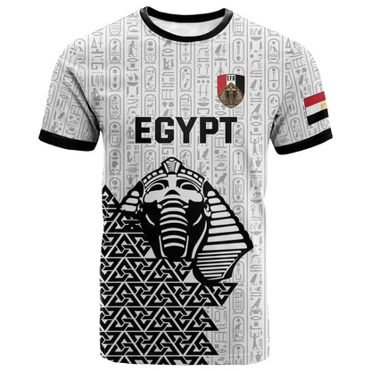 Custom World Football 2026 Egypt T shirt Pharaohs Hieroglyphs Pride White Version