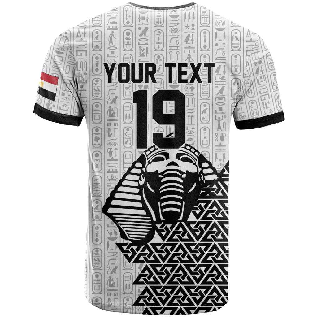 Custom World Football 2026 Egypt T shirt Pharaohs Hieroglyphs Pride White Version